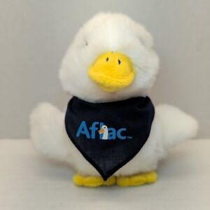 Aflac Plush Talking Duck White With Blue Bandana 6" Children Cancer Toy NO SOUND